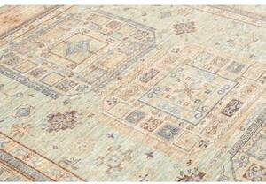 Tappeto Kazak Fine Geometrico Verde Salvia Beige 196x252 Cm