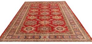 Tappeto Kazak Fine Stilizzato Rosso Blu Avio 207x283 Cm