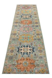Tappeto Floralia Geometrico Azzurro Multicolore Corsia 77x291 Cm