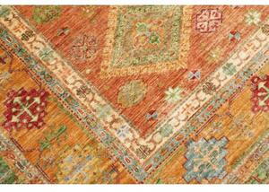 Tappeto Kazak Fine Geometrico Arancione Beige 262x356 Cm