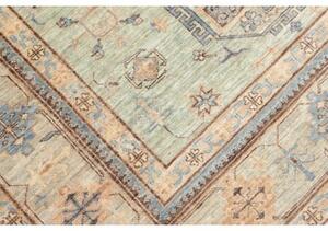 Tappeto Kazak Fine Geometrico Verde Salvia Beige 196x252 Cm
