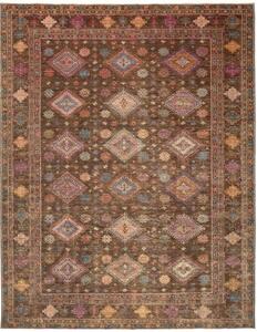 Tappeto Kazak Fine Geometrico Marrone Multicolore 241x313 Cm