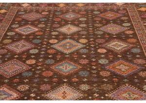 Tappeto Kazak Fine Geometrico Marrone Multicolore 241x313 Cm