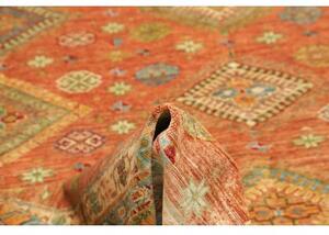 Tappeto Kazak Fine Geometrico Arancione Beige 262x356 Cm