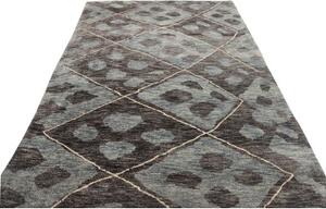 Tappeto Berbero Geometrico Grigio Scuro Grigio Chiaro 201x309 Cm