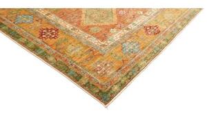 Tappeto Kazak Fine Geometrico Arancione Beige 262x356 Cm