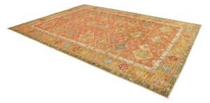 Tappeto Kazak Fine Geometrico Arancione Beige 262x356 Cm