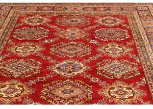 Tappeto Kazak Fine Stilizzato Rosso Blu Avio 207x283 Cm
