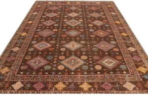 Tappeto Kazak Fine Geometrico Marrone Multicolore 241x313 Cm