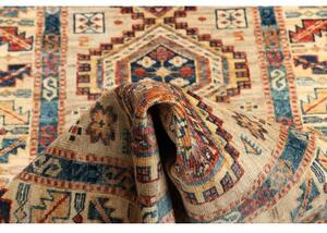Tappeto Kazak Fine Geometrico Avorio Blu Corsia 75x252 Cm