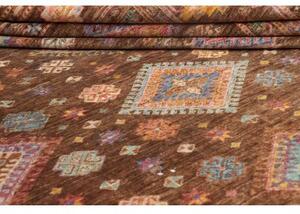 Tappeto Kazak Fine Geometrico Marrone Multicolore 241x313 Cm