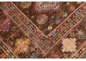 Tappeto Kazak Fine Geometrico Marrone Multicolore 241x313 Cm