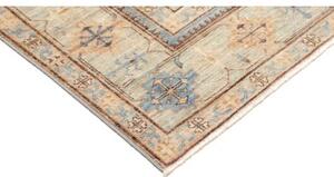 Tappeto Kazak Fine Geometrico Verde Salvia Beige 196x252 Cm