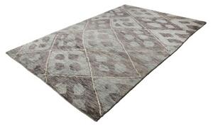 Tappeto Berbero Geometrico Grigio Scuro Grigio Chiaro 201x309 Cm