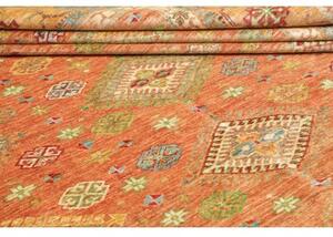 Tappeto Kazak Fine Geometrico Arancione Beige 262x356 Cm