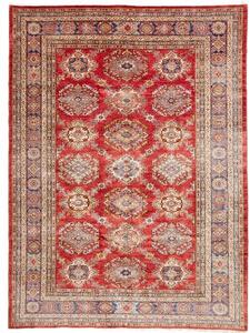 Tappeto Kazak Fine Stilizzato Rosso Blu Avio 207x283 Cm