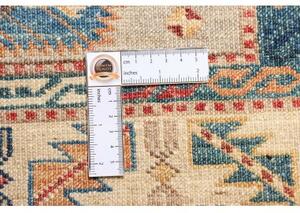 Tappeto Kazak Fine Geometrico Avorio Blu Corsia 75x252 Cm