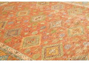 Tappeto Kazak Fine Geometrico Arancione Beige 262x356 Cm