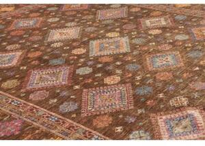 Tappeto Kazak Fine Geometrico Marrone Multicolore 241x313 Cm