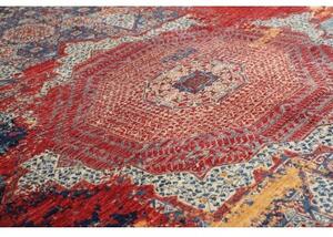 Tappeto Vintage Erased Medaglione Blu Rosso 267x355 Cm