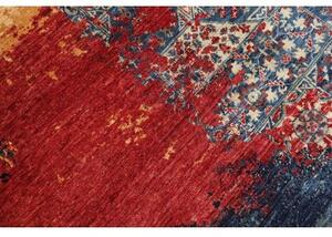 Tappeto Vintage Erased Medaglione Blu Rosso 267x355 Cm
