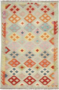 Tappeto Kilim Geometrico Verde Acqua Multicolore 122x176 Cm