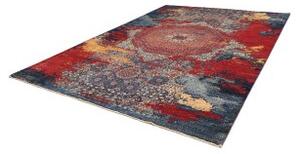 Tappeto Vintage Erased Medaglione Blu Rosso 267x355 Cm