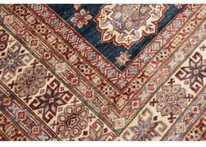Tappeto Kazak Fine Geometrico Blu Scuro Beige 281x371 Cm