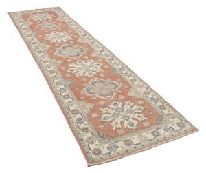 Tappeto Kazak Stilizzato Arancione Avorio Corsia 84x293 Cm