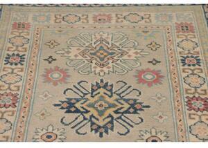 Tappeto Kazak Stilizzato Beige Blu Corsia 83x292 Cm