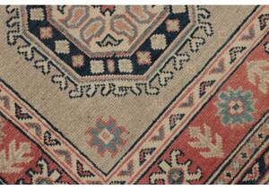 Tappeto Kazak Geometrico Beige Rosso Corallo Corsia 83x300 Cm