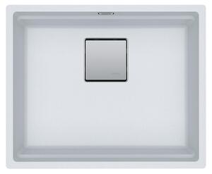 Lavello sottopiano FRANKE KUBUS 2 KNG 110-52 in GLACIER con valvola a pulsante / Fragranit