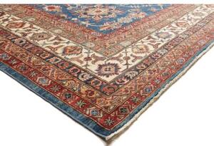 Tappeto Kazak Fine Geometrico Blu Rosso Mattone 276x368 Cm