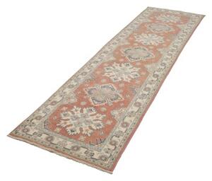 Tappeto Kazak Stilizzato Arancione Avorio Corsia 84x293 Cm