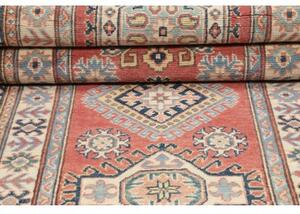Tappeto Kazak Geometrico Rosso Mattone Avorio Corsia 80x289 Cm