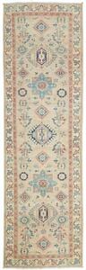 Tappeto Kazak Stilizzato Beige Azzurro Corsia 83x292 Cm