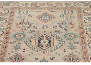Tappeto Kazak Stilizzato Beige Azzurro Corsia 83x292 Cm