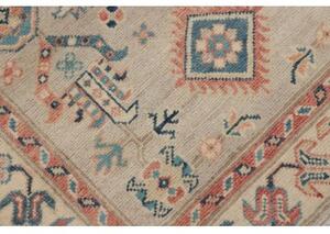 Tappeto Kazak Stilizzato Beige Azzurro Corsia 83x292 Cm