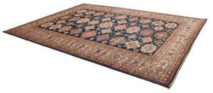 Tappeto Kazak Fine Geometrico Blu Scuro Beige 281x371 Cm