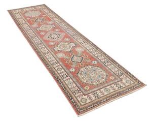 Tappeto Kazak Geometrico Rosso Mattone Avorio Corsia 80x289 Cm