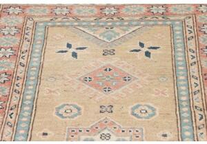 Tappeto Kazak Geometrico Beige Rosa Corsia 85x294 Cm