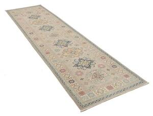 Tappeto Kazak Stilizzato Beige Blu Corsia 83x292 Cm