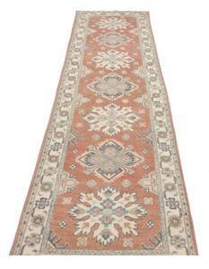 Tappeto Kazak Stilizzato Arancione Avorio Corsia 84x293 Cm