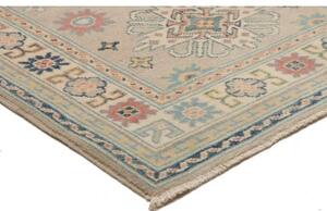 Tappeto Kazak Stilizzato Beige Blu Corsia 83x292 Cm