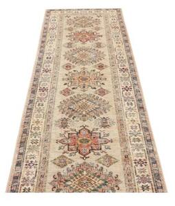 Tappeto Kazak Fine Stilizzato Beige Blu Corsia 83x257 Cm