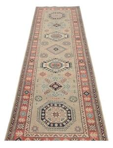 Tappeto Kazak Geometrico Beige Rosso Corallo Corsia 83x300 Cm