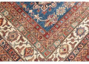 Tappeto Kazak Fine Geometrico Blu Rosso Mattone 276x368 Cm