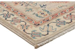 Tappeto Kazak Stilizzato Beige Azzurro Corsia 83x292 Cm