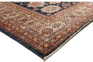 Tappeto Kazak Fine Geometrico Blu Scuro Beige 281x371 Cm