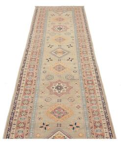 Tappeto Kazak Stilizzato Beige Rosa Corsia 84x287 Cm